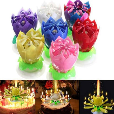 1PC Beautiful Blossom Lotus Flower Candle Birthday Party Cake